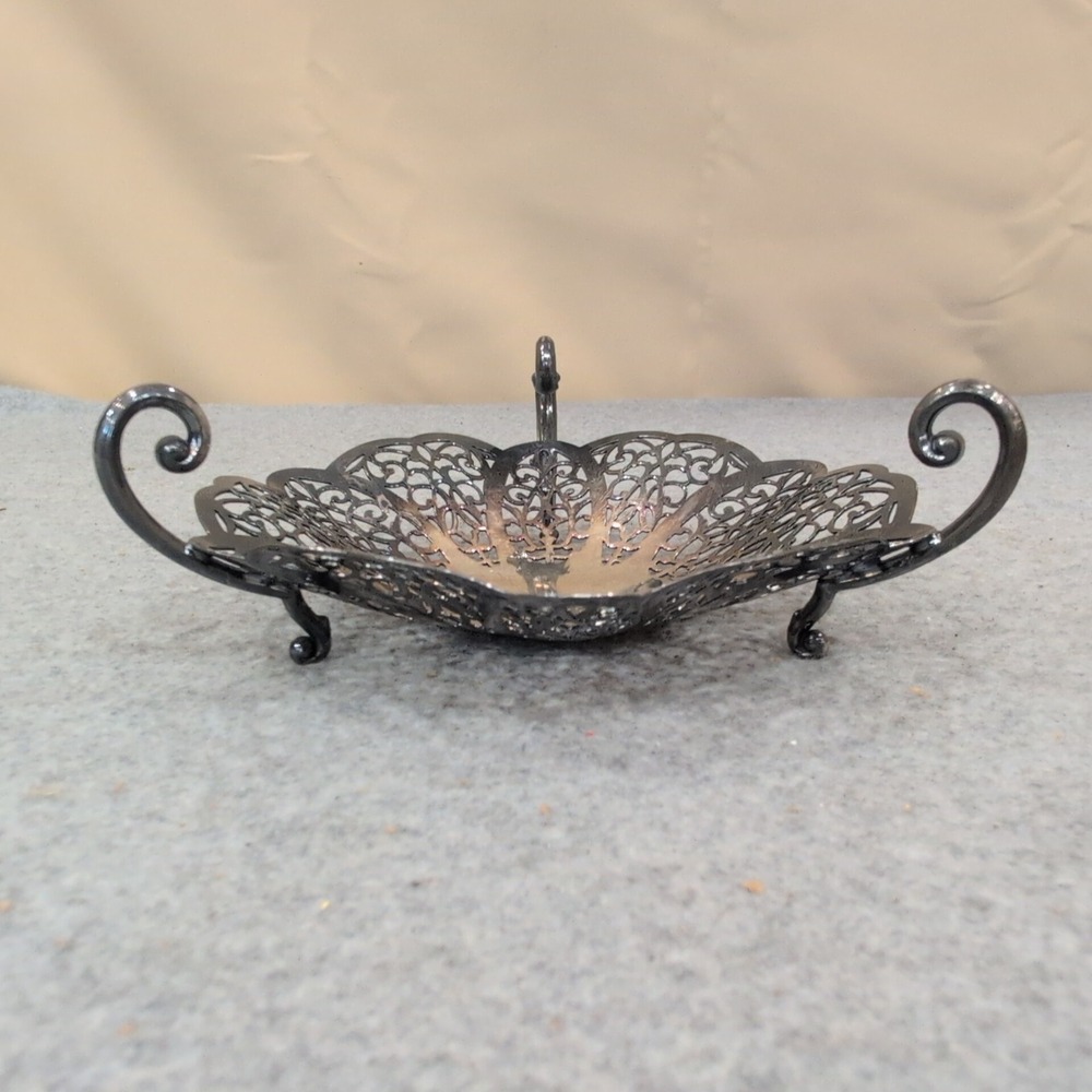International Silver Company Lovelace 1427 Silverplate Pierced Candy Dish Bowl - Picture 2 of 9